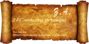Závodszky Artemisz névjegykártya